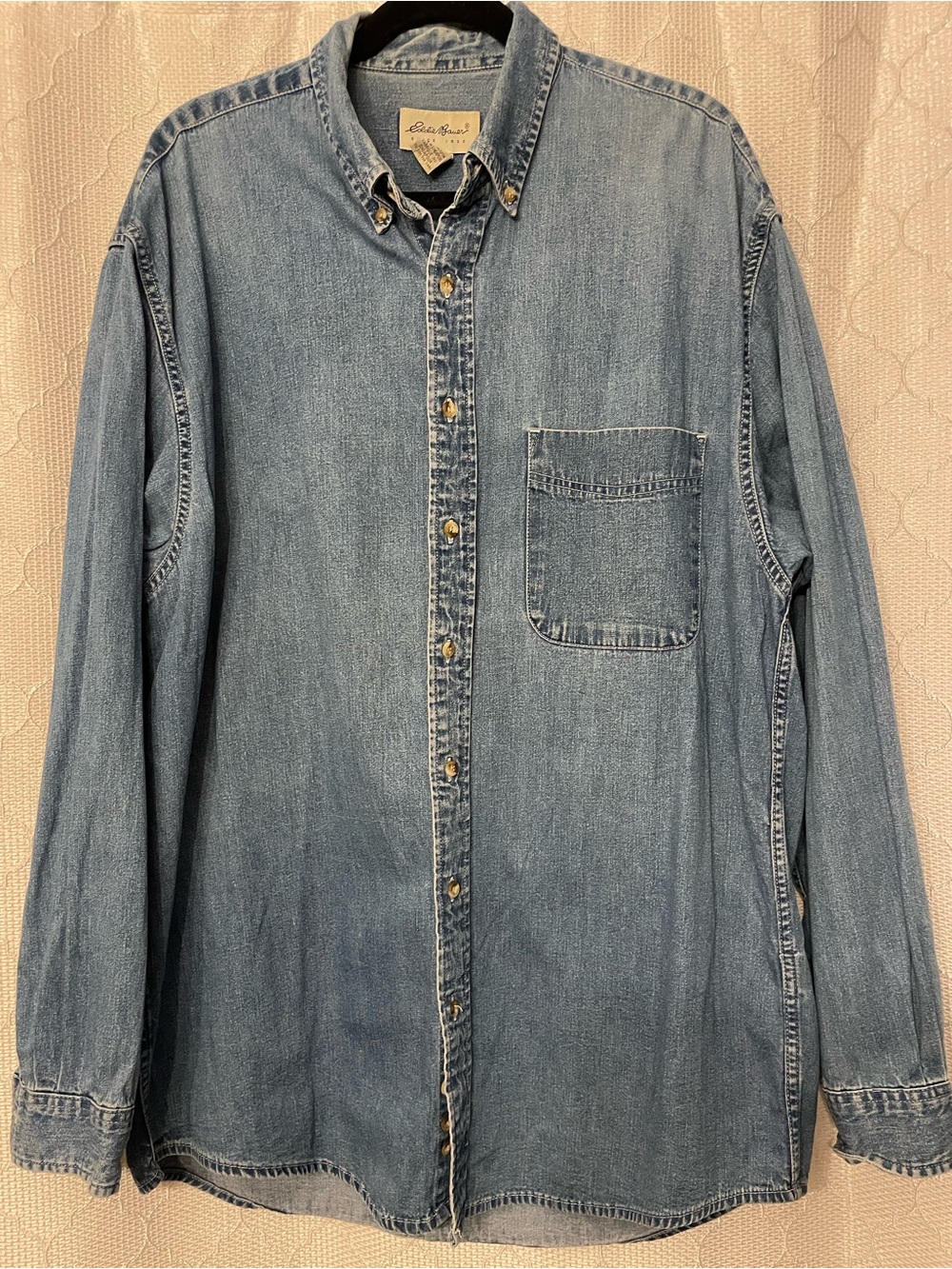 Eddie Bauer Chambray Shirt in Light Blue
